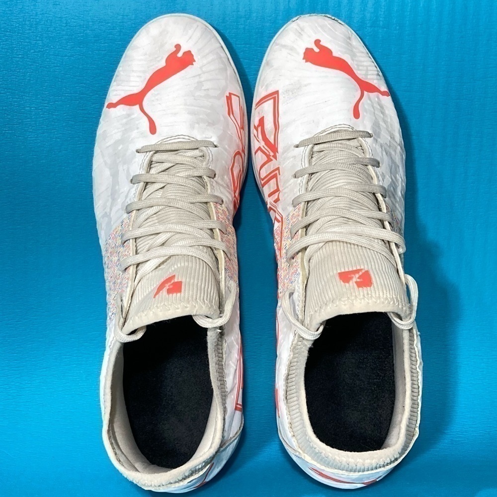 Puma Mens Future TT Soccer Cleats White/Orange 106392-03 Athletic Shoes Sz 10.5 - Picture 4 of 10